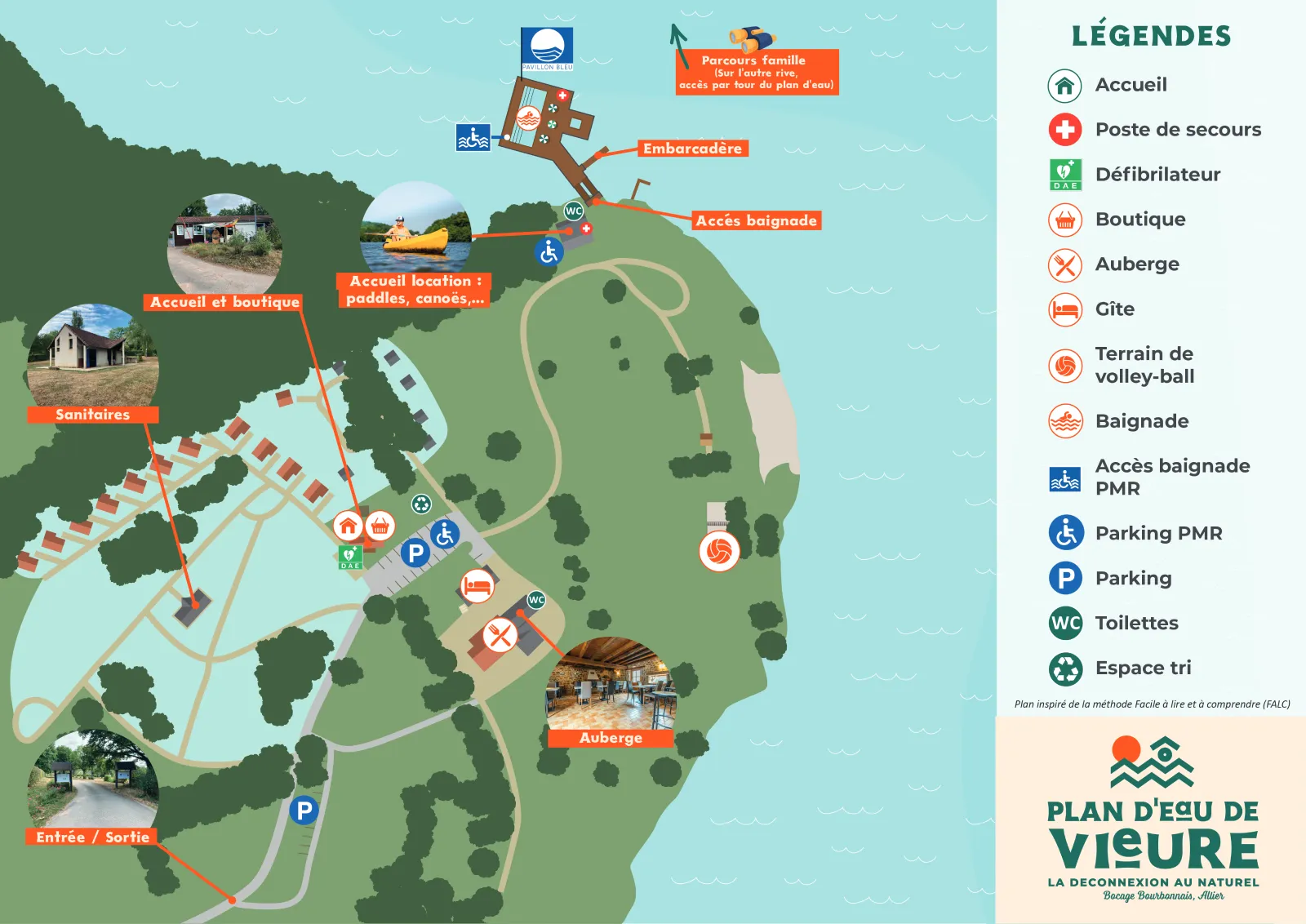 Plan officiel du Plan d'eau de Vieure